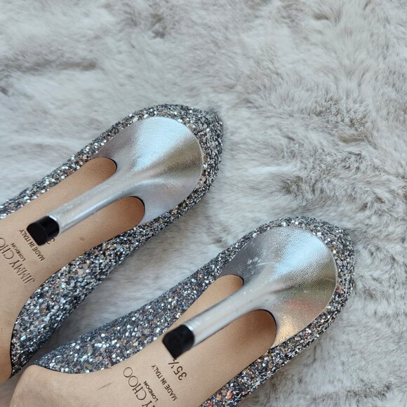 JIMMY CHOO ROMY 85 Pumps Bow Glitter - Picture 10 of 12